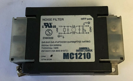 LAMBDA MC1210 NOISE FILTER 250VAC 10A 50/60HZ 0
