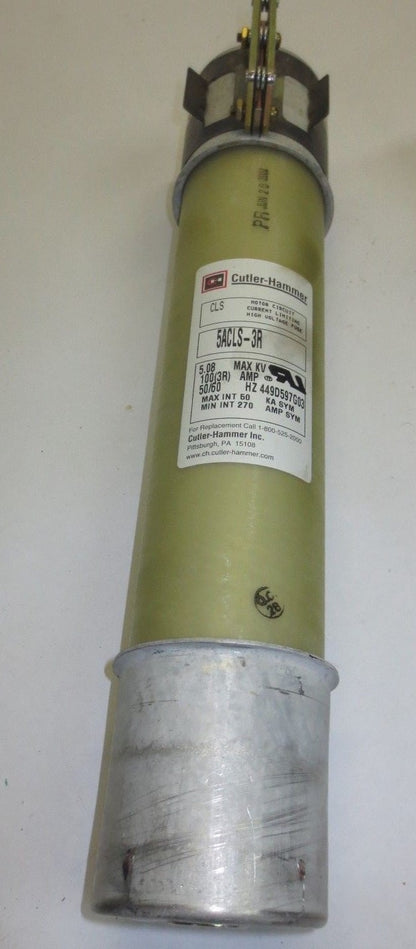 CUTLER-HAMMER 5ACLS-3R MOTOR CIRCUIT HIGH VOLTAGE FUSE 5.08 MAX KV, 100(3R)A, 4
