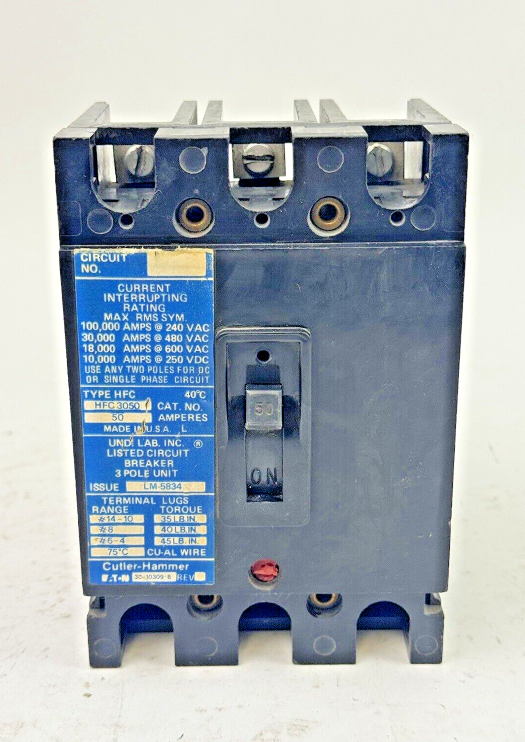 CUTLER-HAMMER - HFC3050 - CIRCUIT BREAKER - 50A/ 240 VAC/ 3 POLE1
