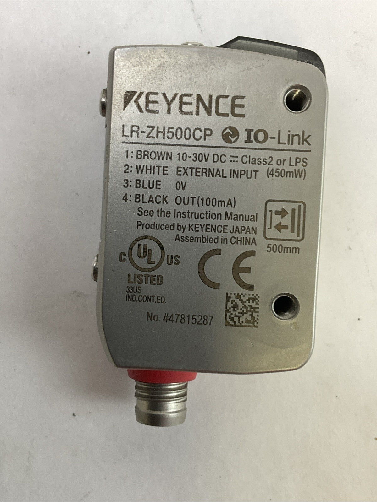 KEYENCE LR-ZH500CP IO-LINK LASER SENSOR 10-30VDC1