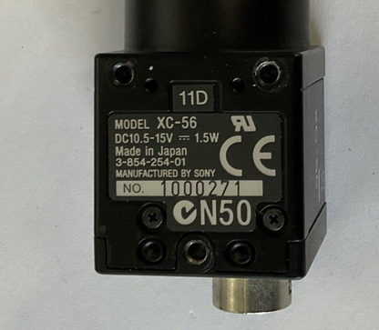 SONY XC-56 INDUSTRIAL CAMERA 15VDC W/FUJITRON HF12.5HA-1B LENS1