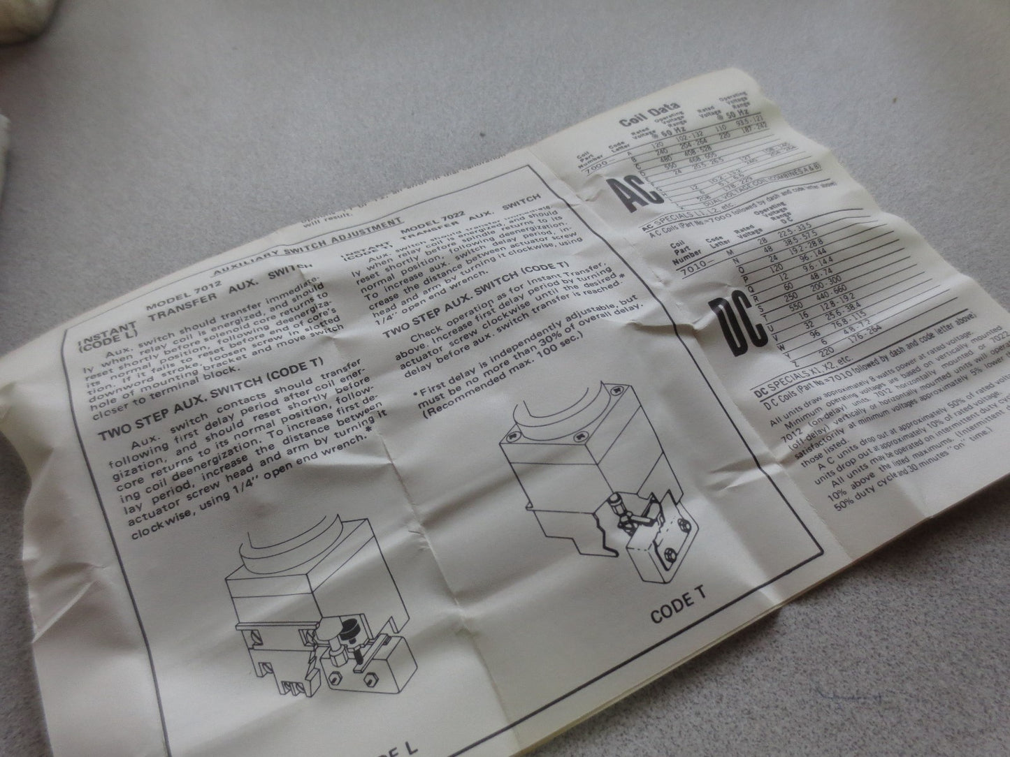 AGASTAT / TE CONNECTIVITY 7022SA ELECTROPNEUMATIC TIMING RELAY .1 to 1 SECOND 10