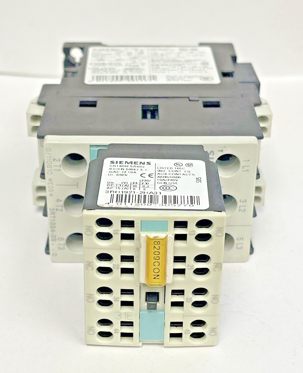 SIEMENS - 3RT1024-3B..0 & 3RH1921-2HA31 & 3RT1926-1BB00 W/ 24VDC COIL6