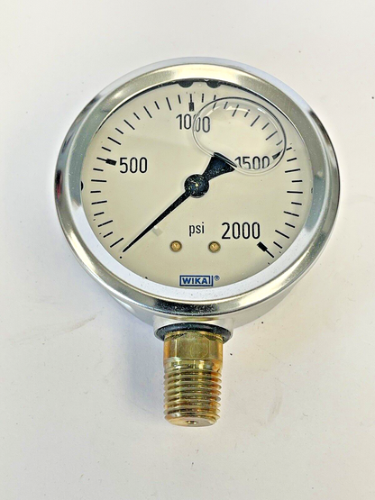 WIKA -  9767142 - PRESSURE GAUGE - 2.5" DIAMETER, 1/4" NPT LM, 0-2000PSI3