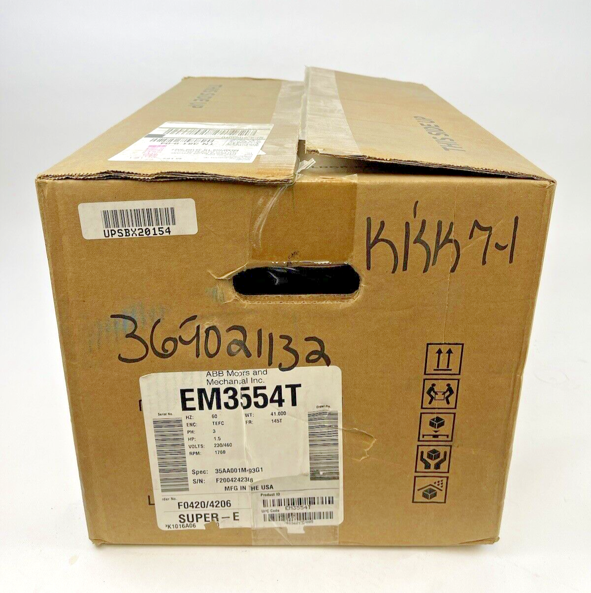 BALDOR - EM3554T - GP Motor - 1.5 Hp 3 Phase 230/460V 1760 RPM 145t Frame0