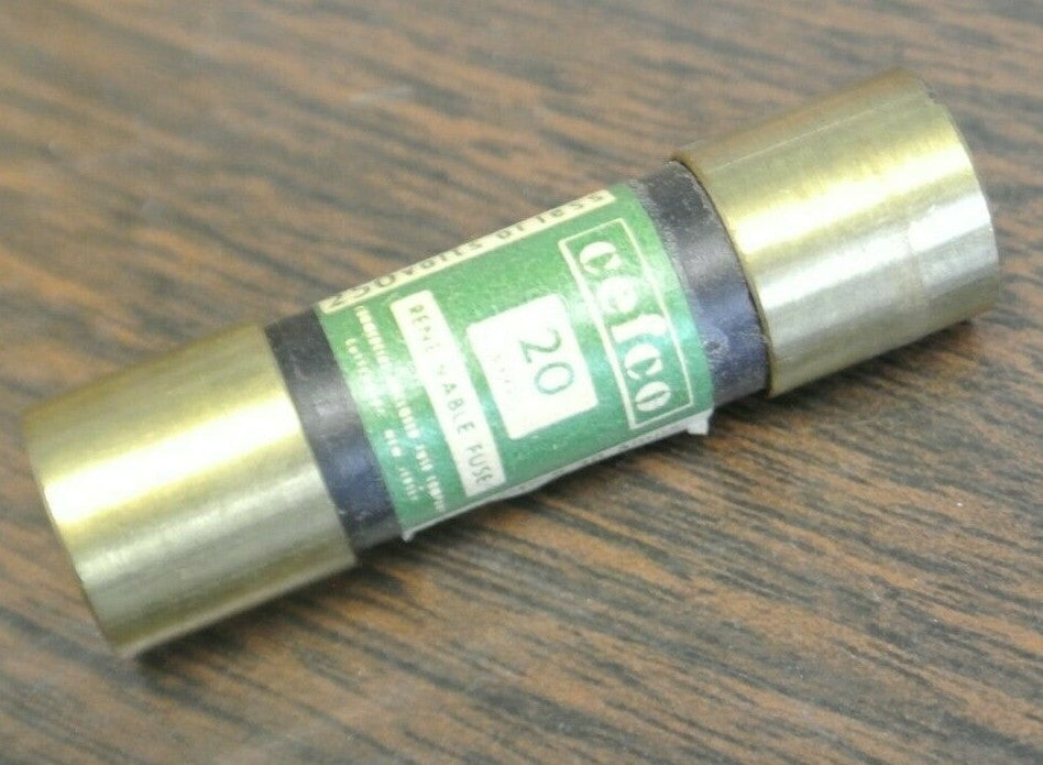 BOX of 10 / CEFCO 20 AMP RENEWABLE FUSE / 20A / 250V / NEW SURPLUS3