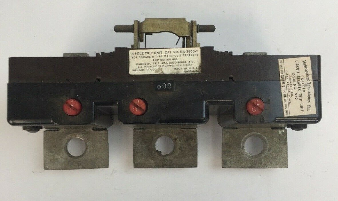 SQUARE D MA-3600-T 3POLE TRIP UNIT 600AMP FOR SQUARE D TYPE MA CIRCUIT BREAKER0