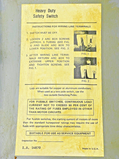 ARROW-HART - AS362 JL - SAFETY SWITCH - 100 A, 600 VAC3