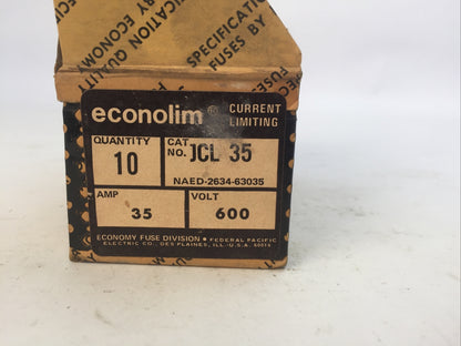 ECONOLIM JCL 35 CURRENT LIMITING FUSE 35AMP 600VAC CLASS J (BOX OF 10)1