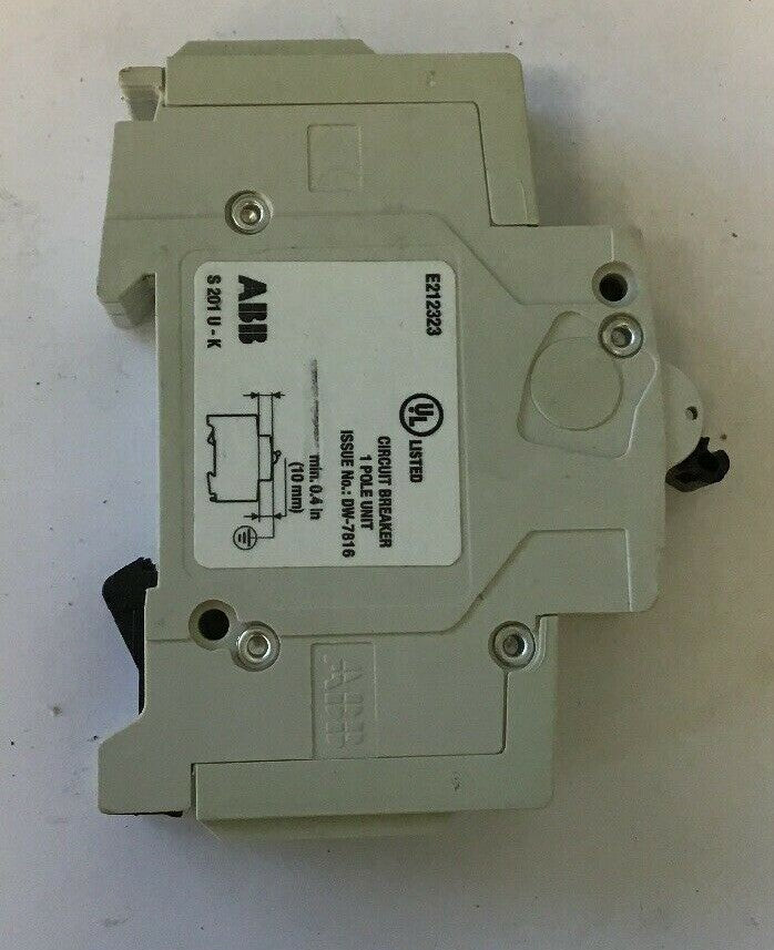 ABB S201U-K4A Circuit Breaker 1 Pole 4A 240VAC 50/60Hz DIN Rail Mount2