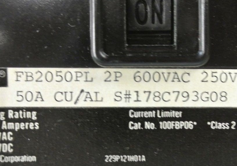 WESTINGHOUSE  FB2050PL TRI-PAC DE-ION CIRCUIT BREAKER / 50A /  NEW SURPLUS1