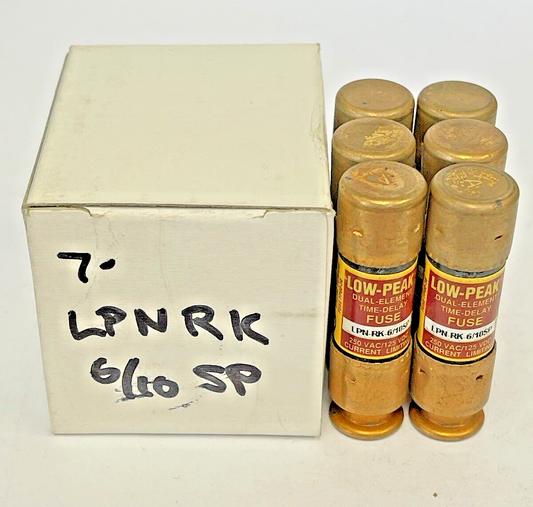BUSSMANN - *BOX OF 6* - LPN-RK-6/10SP - 250 VAC, TIME-DELAY, DUAL-ELEMENT0