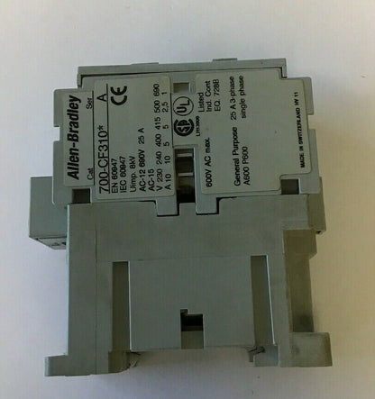 ALLEN BRADLEY 700-CF310* CONTROL RELAY 600VAC 25A1