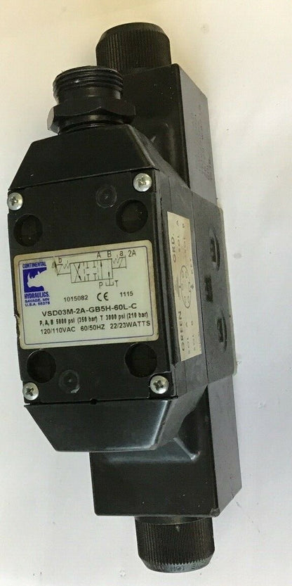 CONTINENTAL HYDRAULICS VSD03M-2A-GB5H-60L-C DIRECTIONAL VALVE 120/110VAC60/50HZ 0