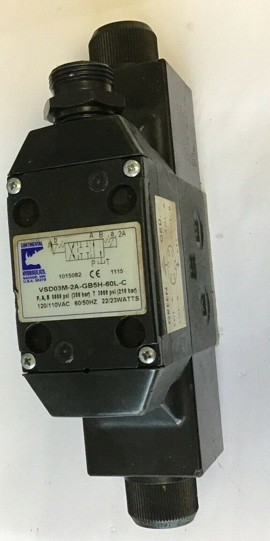 CONTINENTAL HYDRAULICS VSD03M-2A-GB5H-60L-C DIRECTIONAL VALVE 120/110VAC60/50HZ 0