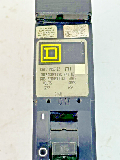 SQUARE D - FHB16015C - I-LINE MOLDED CASE CIRCUIT BREAKER - 1 POLE/ 15 A/ 277VAC2