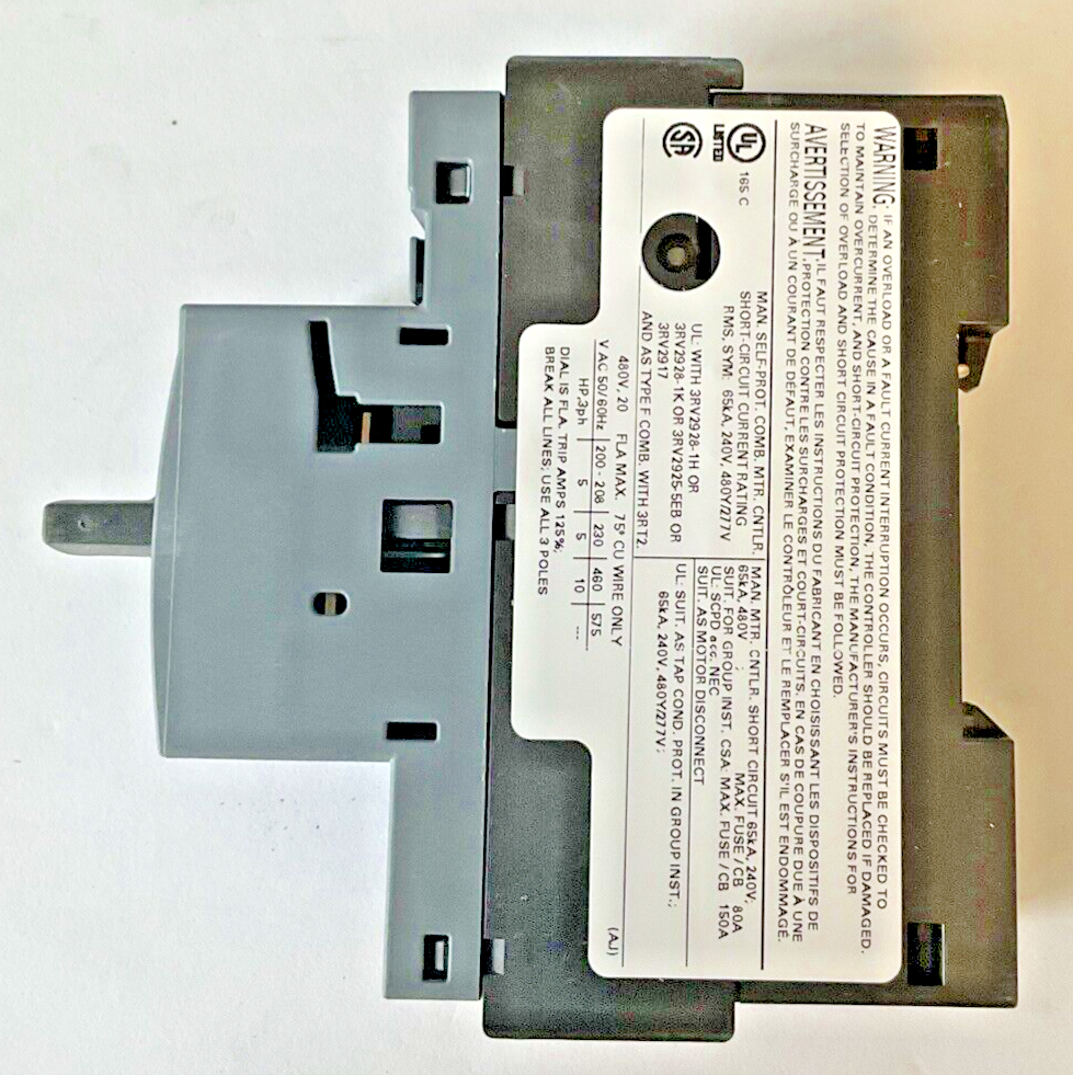 SIEMENS 3RV2021-4BA10 MOTOR CONTROL 13-20A 50HZ5
