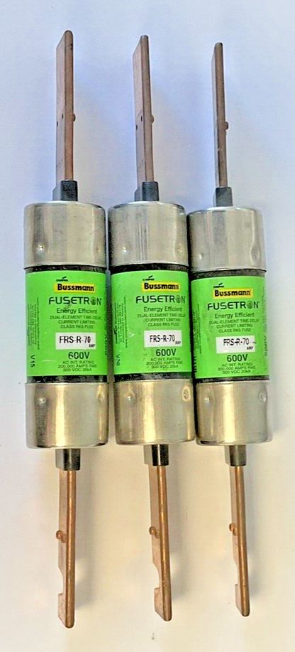 BUSSMANN FUSETRON FRS-R-70 FUSE 600V 300VDC 70A ***LOTOF3***0