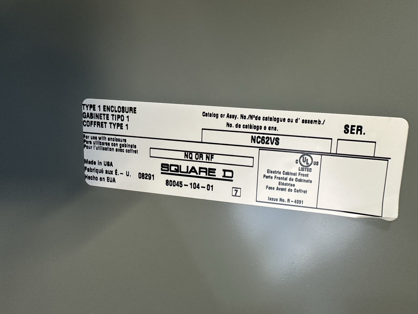 Square D NQ442L4C Main Panelboard 400A 240 VAC 48VDC 3PH LAL36400 NC62VS NQMB4LA5