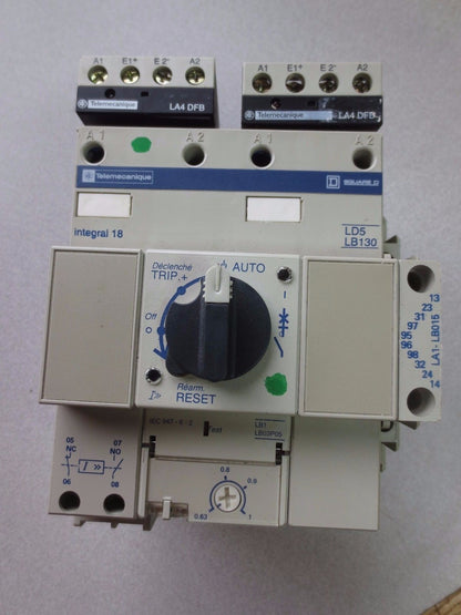 TELEMECANIQUE LD5 LB130 + LA4 DFB (2) + LA1-LB015 + LB1LB03P05 REVERSING STARTER0