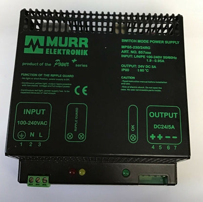 MURR ELEKTRONIK MPS5-23024RG SWITCH MODE POWER SUPPLY 24VDC 5A 100-240VAC1