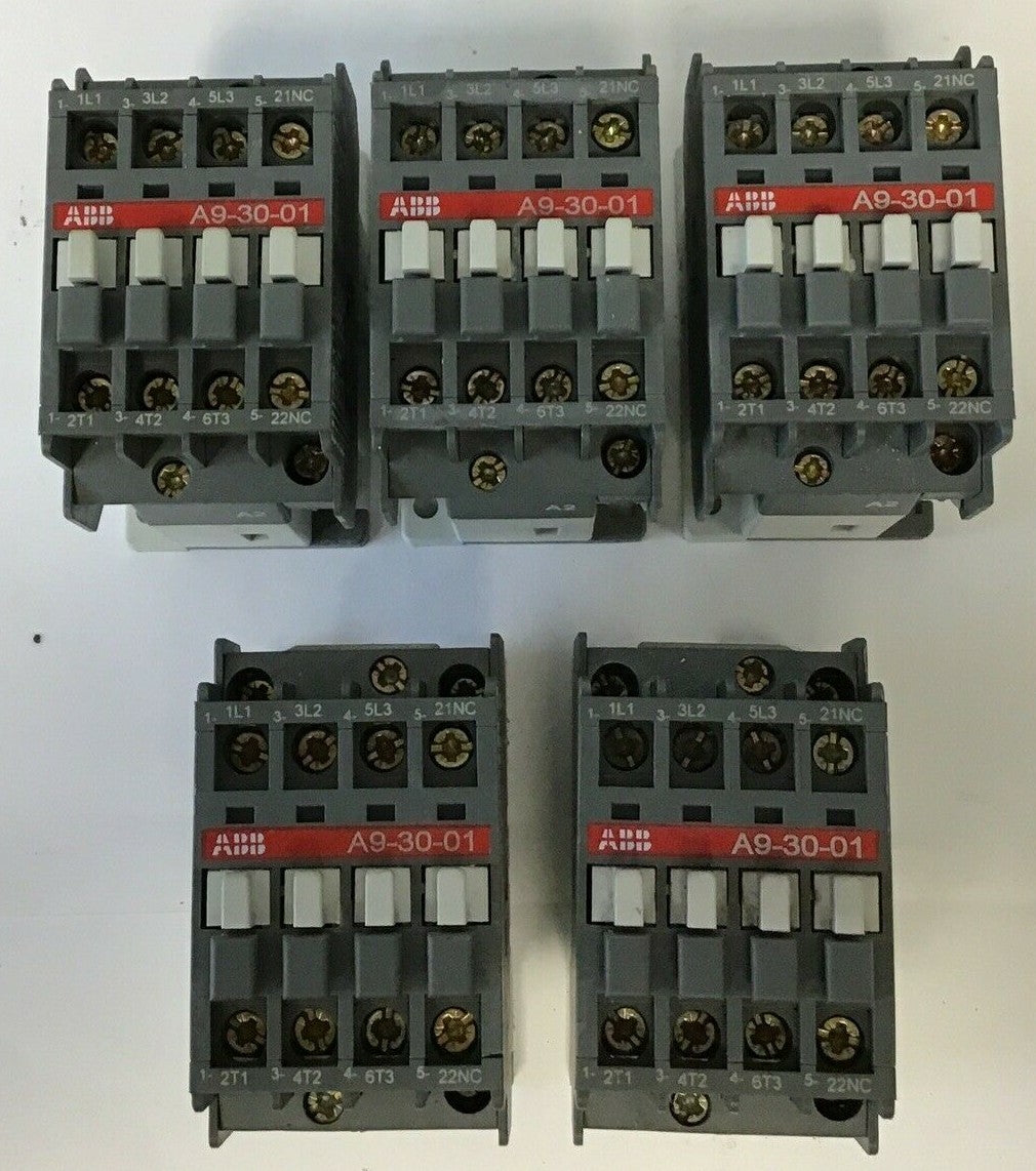 ABB A9-30-01 CONTACTOR 26A 1000VAC 7.5HP ***LOTOF5***0