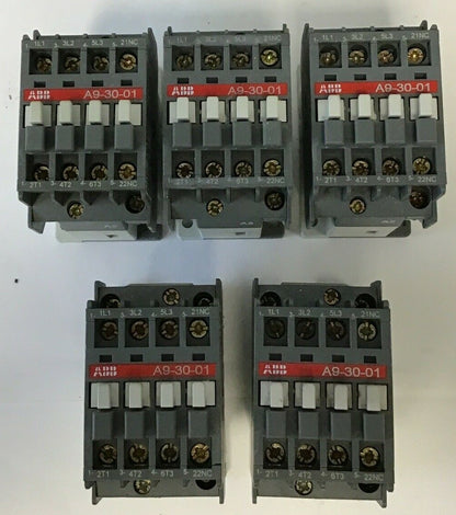 ABB A9-30-01 CONTACTOR 26A 1000VAC 7.5HP ***LOTOF5***0