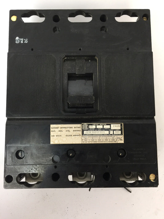 I-T-E JD3B30000S01 CIRCUIT BREAKER 300AMP 240VAC 3 POLE MAG ADJ TRIP0