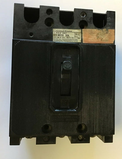 ITE EE3-M030 CIRCUIT BREAKER 125/250VDC 240VAC 30A 3POLE 0