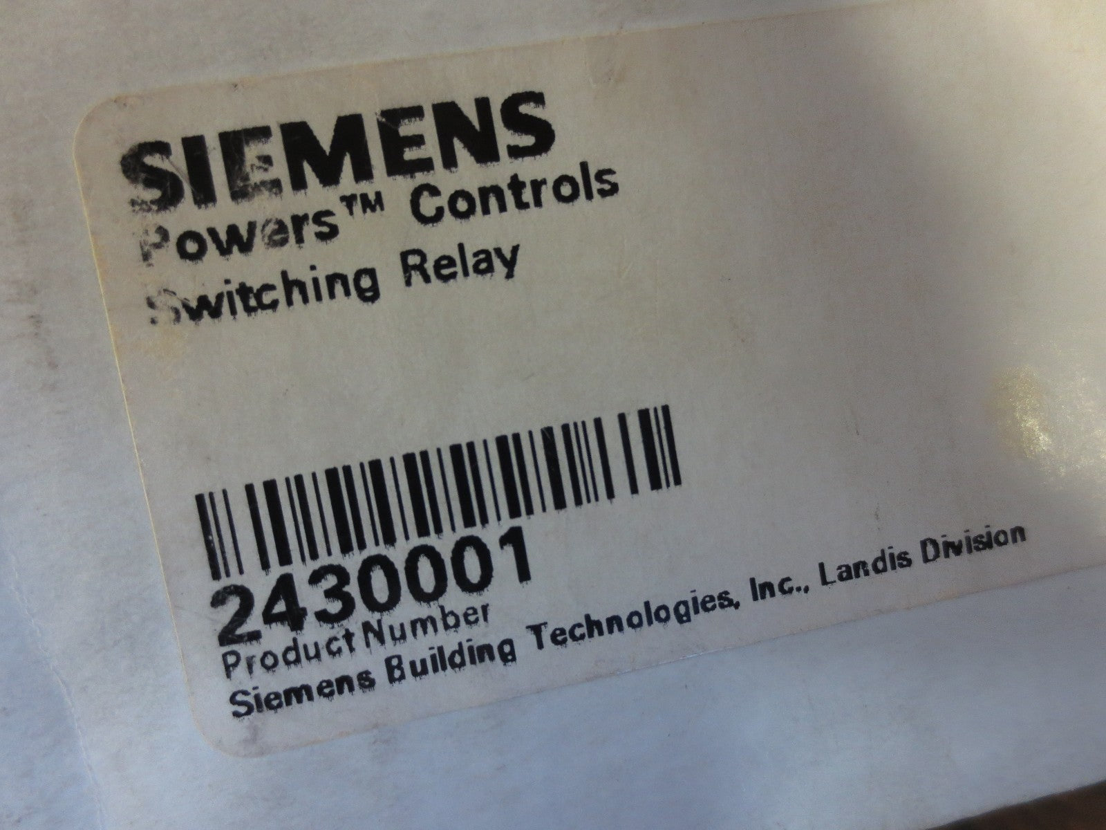 SIEMENS / POWERS 243-0001 RL243 SWITCHING RELAY - NEW SURPLUS - GRAINGER 4E7212