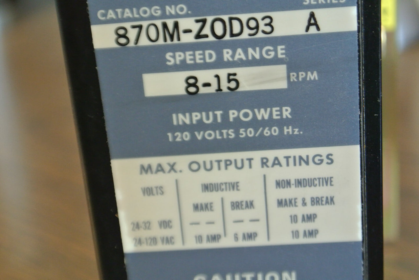 ALLEN-BRADLEY 870M-ZOD93 Ser. A / MOTION DETECTOR 8-15 RPM / NEW SURPLUS1