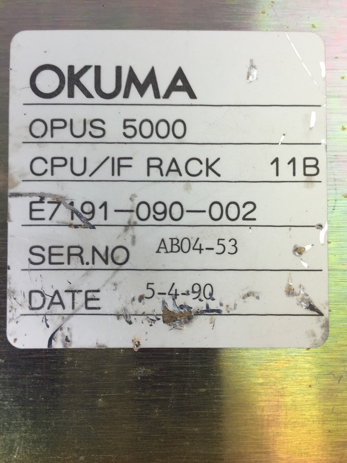 OKUMA E7191-090-002 CPU/IF RACK1
