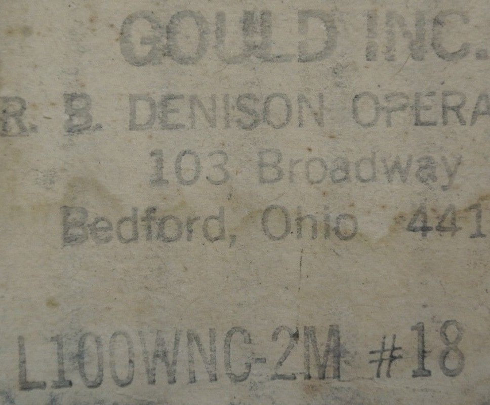 R.B. DENISON L100WNC-2M LIMIT SWITCH 600V MAX GOULD / TELEMECANIQUE NEW SURPLUS1