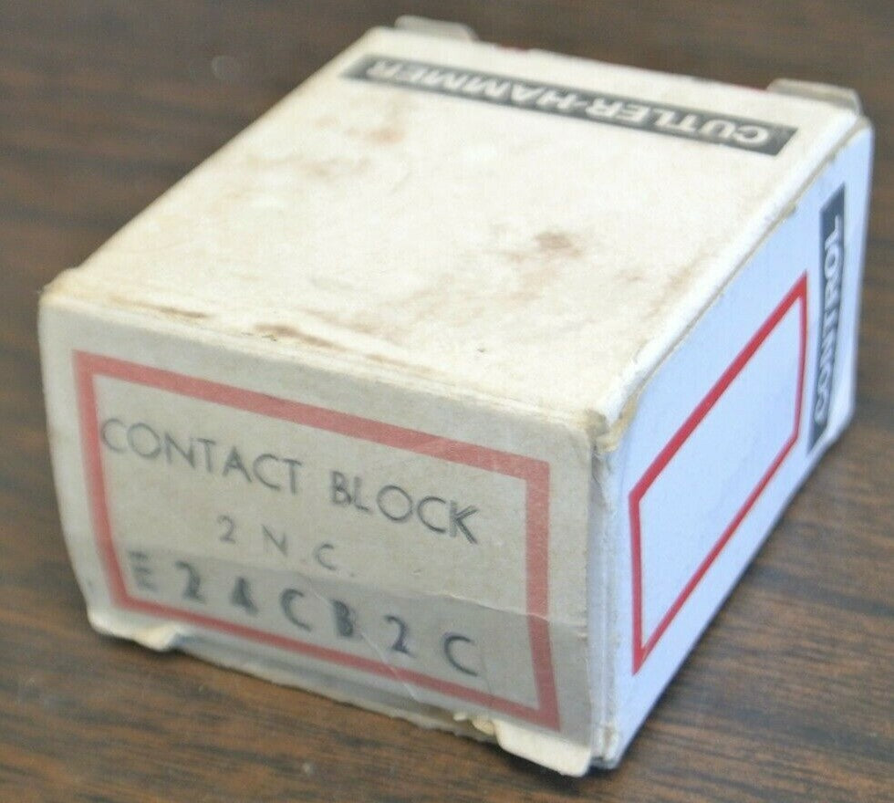 CUTLER-HAMMER E24CB2C CONTACT BLOCK / 2 N.C. CONTACTS / NEW SURPLUS / E24CB214