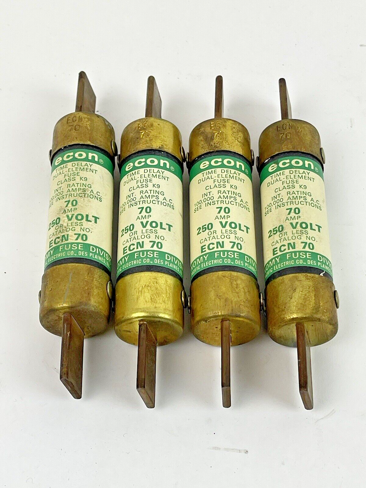 FEDERAL PACIFIC ELECTRIC COMPANY *LOT OF 4* - ECN 70 - ECON TIME DELAY D-E FUSE1