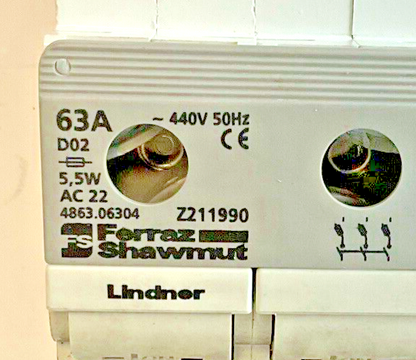 FERRAZ SHAWMUT Z211990 FUSE HOLDER 63A 5,5W 440VAC 50HZ1