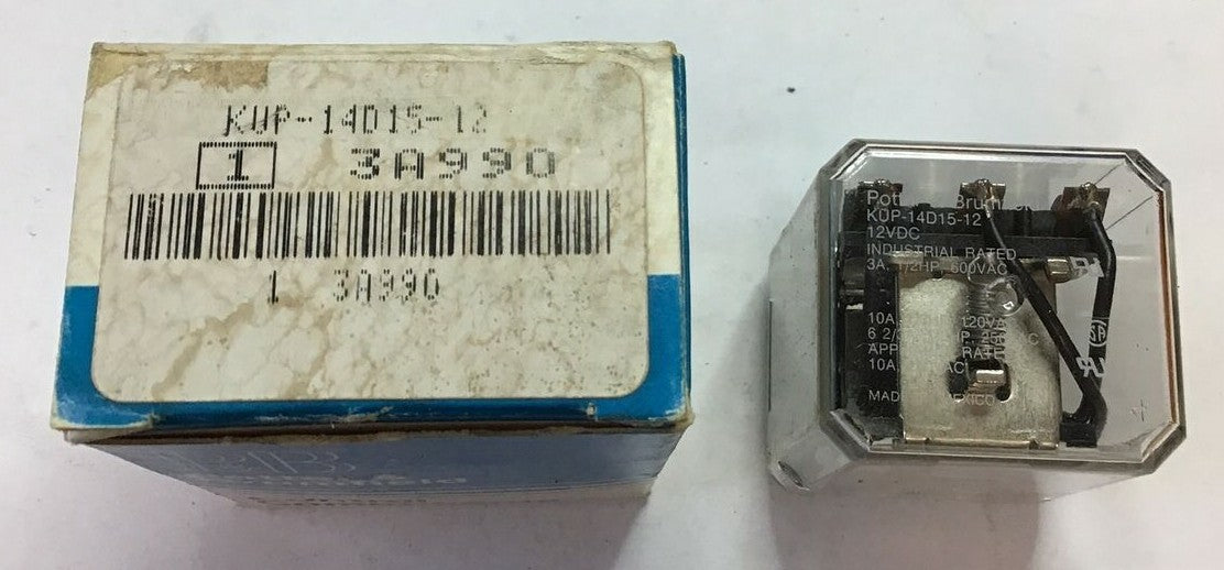 POTTER & BRUMFIELD KUP-14D15-12 RELAY 12VDC 250VAC 10A 1/2HP0