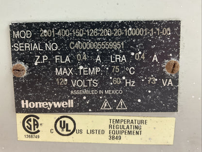 HONEYWELL 2001-400-150-126-200-20-100001-1-1-00 PNEUMATIC ACTUATOR 120V60HZ 73VA1