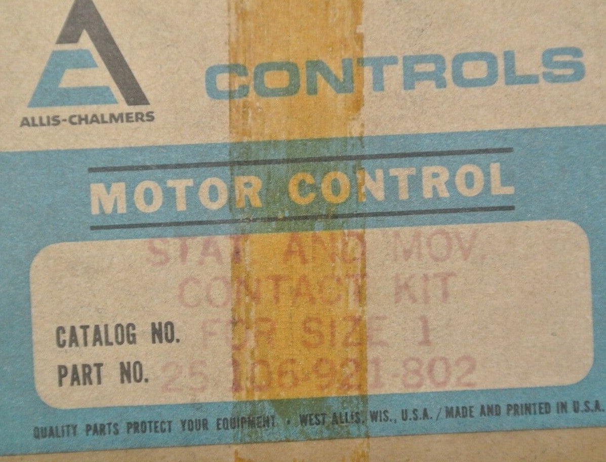 ALLIS-CHALMERS / SIEMENS ALLIS 25-106-921-802 CONTACT KIT / SIZE 1 / NEW SURPLUS1