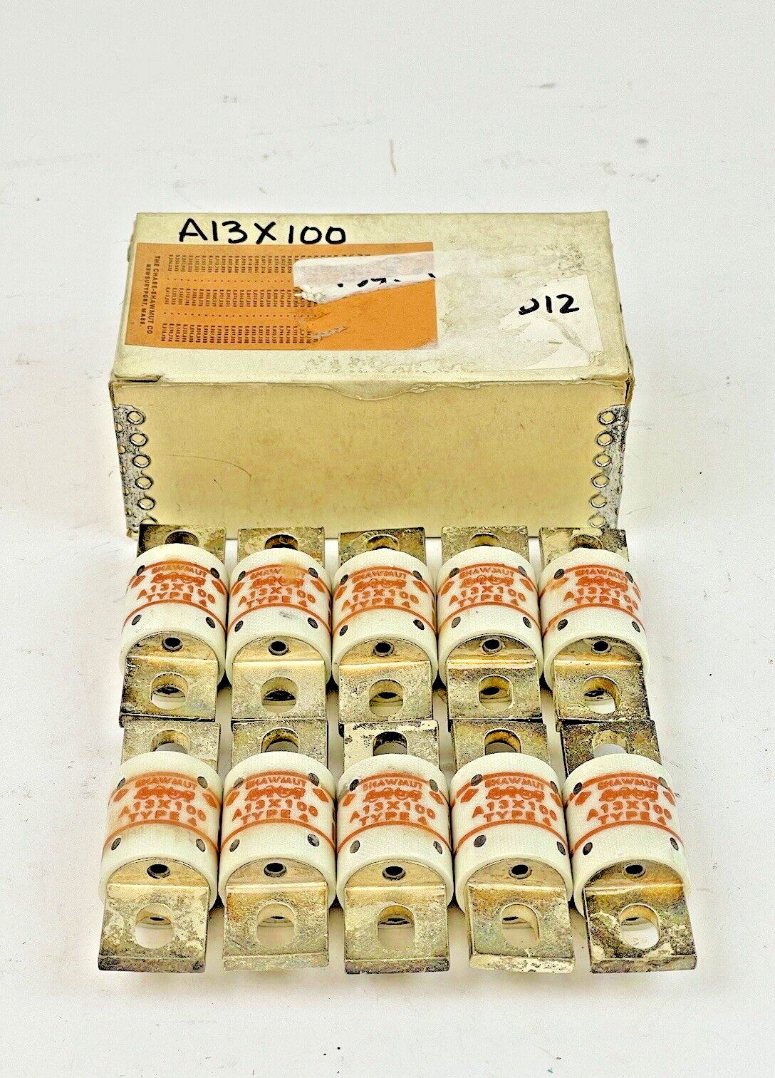 SHAWMUT *LOT OF 10* - A13X100-4 - AMP TRAP - 130V, 100 AMP FUSES0