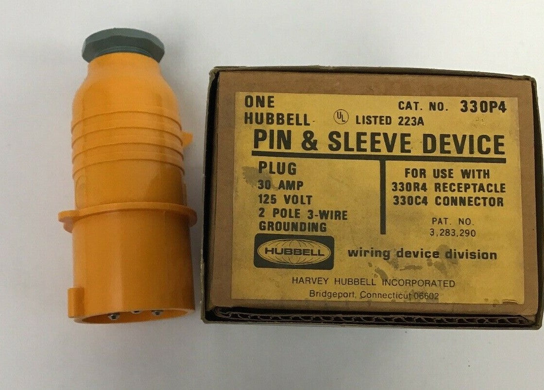 HUBBELL 330P4 PIN & SLEEVE DEVICE 30AMP 125VOLT 2POLE 3WIRE GROUNDING0