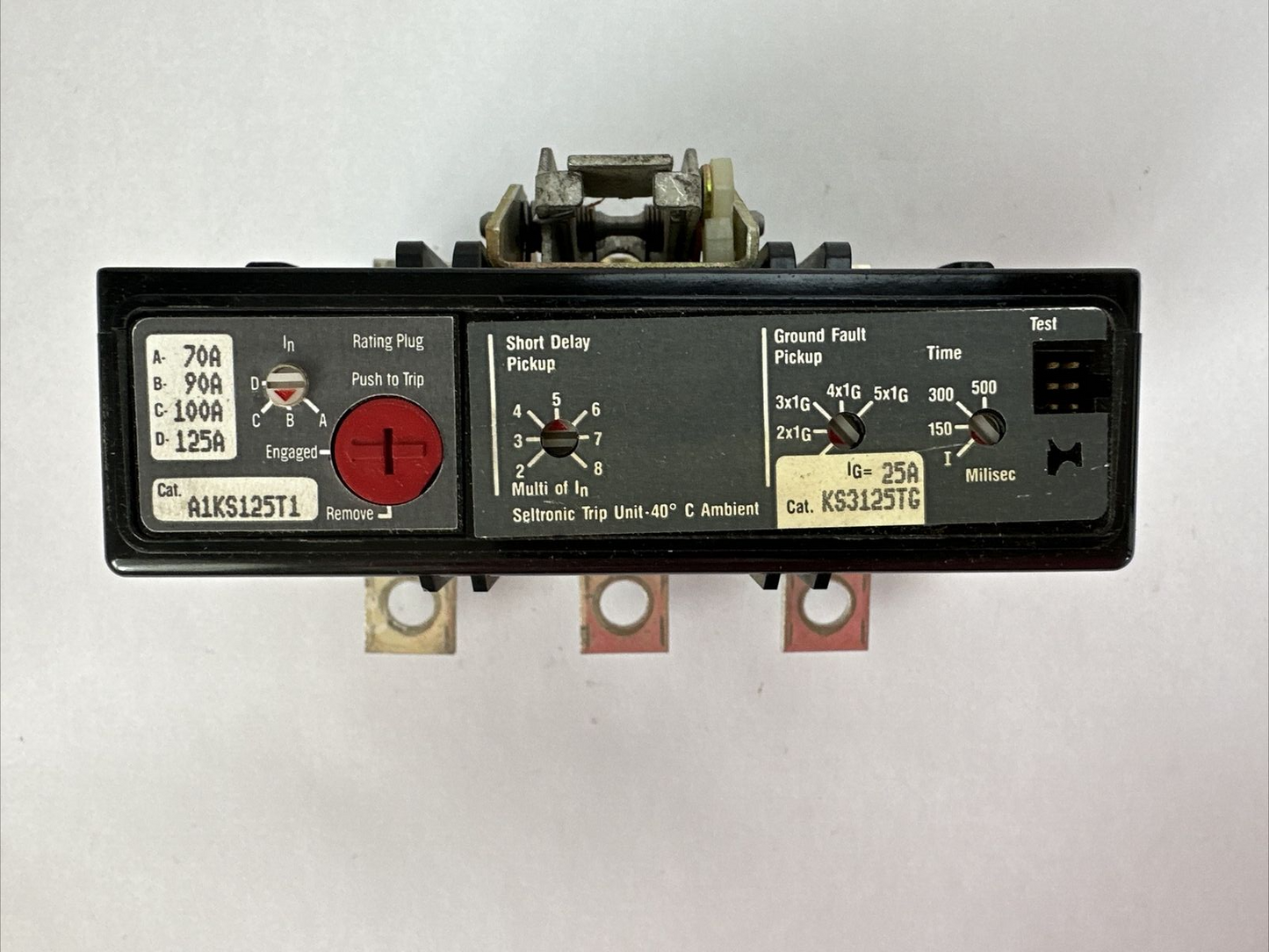 WESTINGHOUSE KS3125TG TRIP UNIT 25A A1KS125T1 TRIP PLUG 70A 90A 100A 125A4