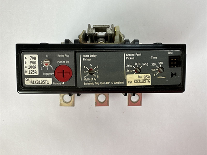 WESTINGHOUSE KS3125TG TRIP UNIT 25A A1KS125T1 TRIP PLUG 70A 90A 100A 125A4