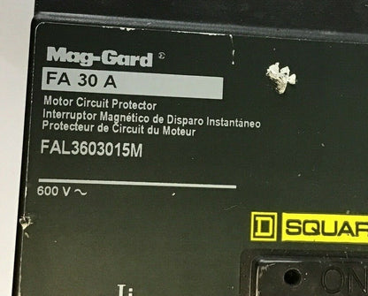 SQUARE D FAL3603015M CIRCUIT BREAKER 30A 600VAC 1