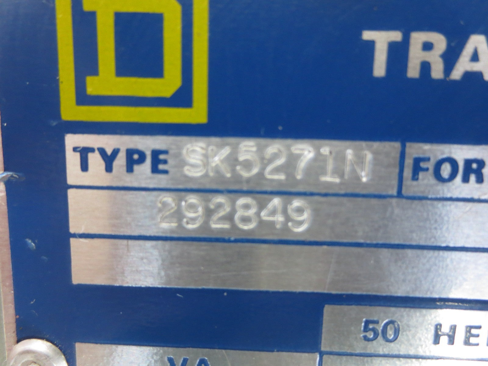 SQUARE D SK5271N TRANSFORMER DISCONNECT 600VAC 250VA/60Hz1