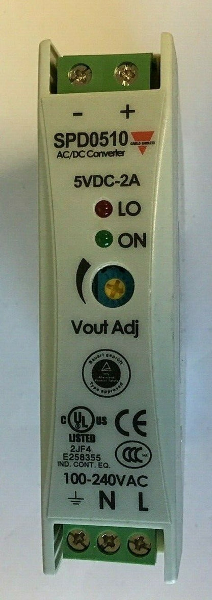 CARLO GAVAZZI SPD05101 AC-DC CONVERTER 5VDC-2A 100-240VAC 10W 47-63HZ0