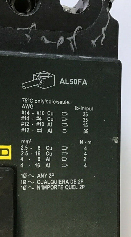 SQUARE D FAL3603015M CIRCUIT BREAKER 30A 600VAC 2