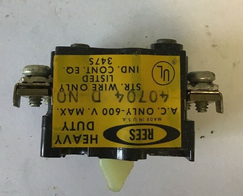 REES 40705 D NO AUXILIARY CONTACT 600VAC ***LOTOF2***4