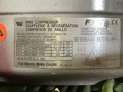 FUJI ELECTRIC VFC804A-7W RING COMPRESSOR 3PH 2POLE 50/60HZ 460V 10HP1