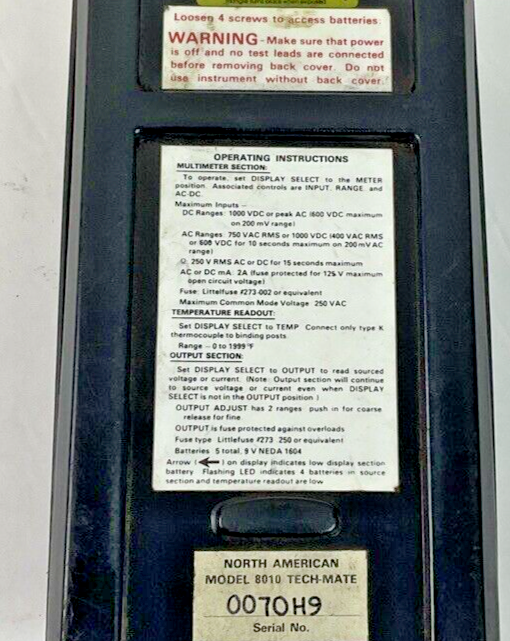 CALIBRATOR MODEL 8010-A 250VAC NORTH AMERICAN MFG.5